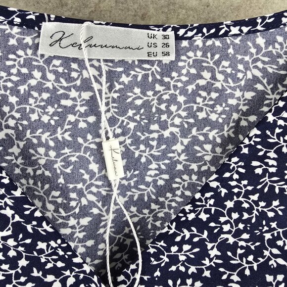 Helenemari Womens Maxi Dress Navy Blue/White Floral Print US Size 26 Lightweight - Picture 4 of 6